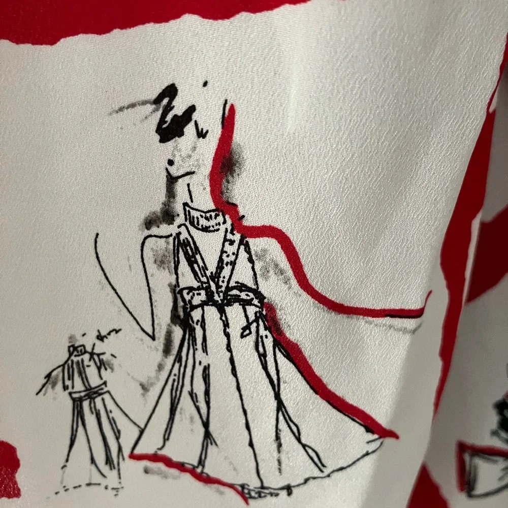 Karl Lagerfield Paris graphic print top baggy art to wear eclectic minimalist 2X - Picture 7 of 9